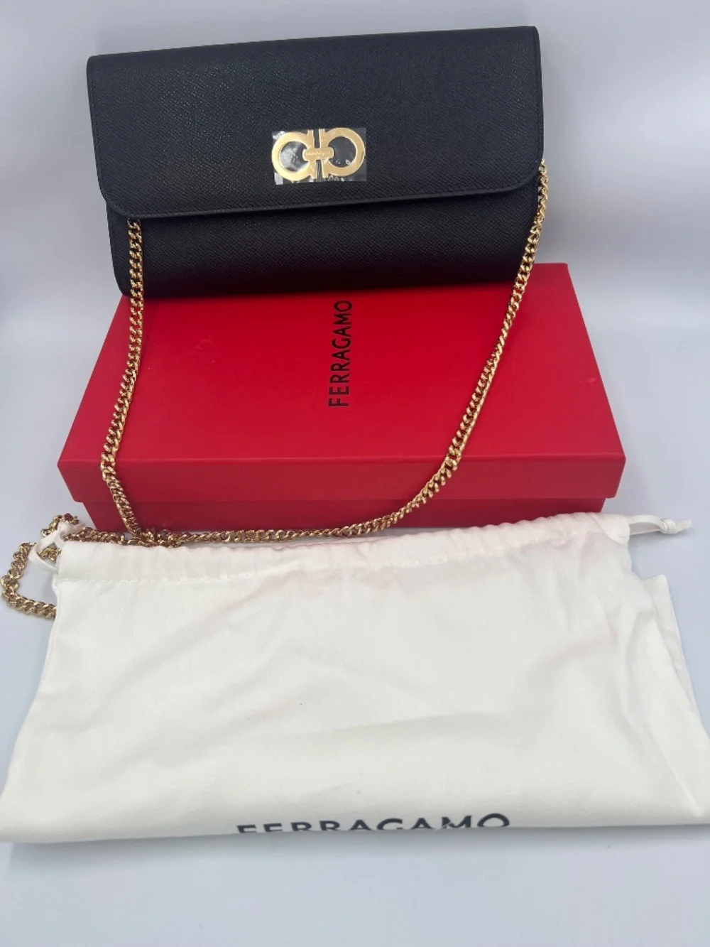 New Ferragamo Gancini WOC in Black